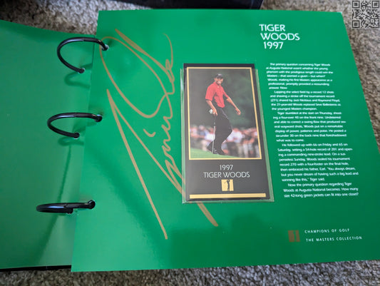 1998 Tiger Woods Masters Collection Champions of Golf "Gold Foil" Set in Binder 1