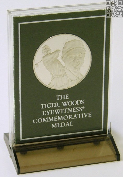 NEW 1997 Franklin Tiger Woods Eyewitness Masters Tournament Commemorative Medal Coin