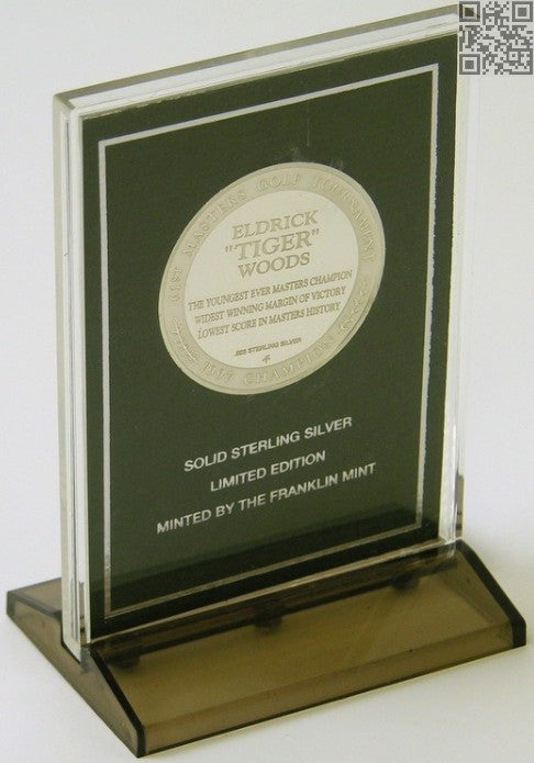 NEW 1997 Franklin Tiger Woods Eyewitness Masters Tournament Commemorative Medal Coin
