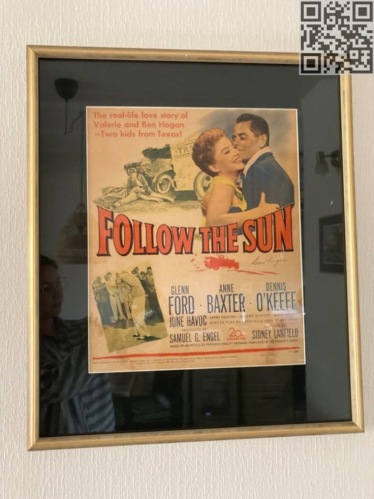 1951 Ben Hogan Signed Framed Follow the Sun Movie Poster