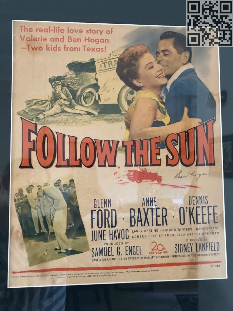 1951 Ben Hogan Signed Framed Follow the Sun Movie Poster