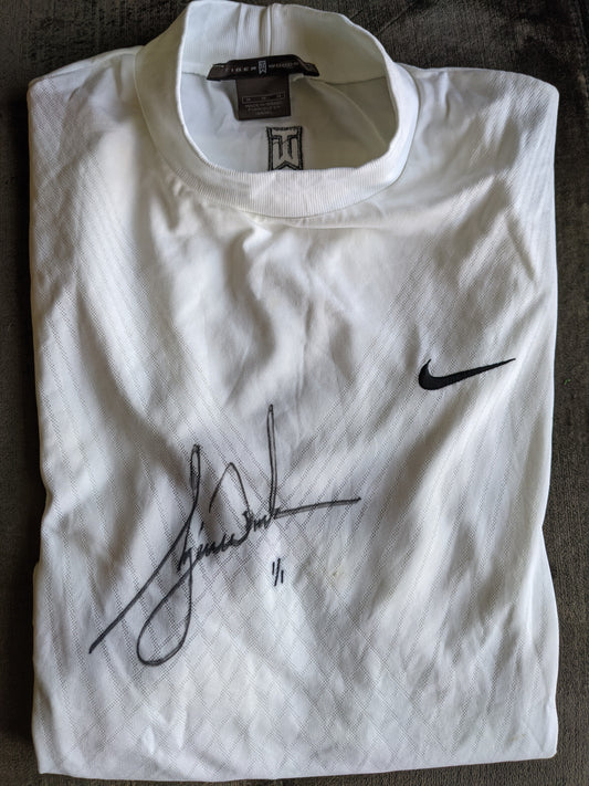 Tiger Woods 1/1 Tournament Worn Signed Golf Shirt Polo - Upper Deck UDA - WGC CA Championship DORAL Win