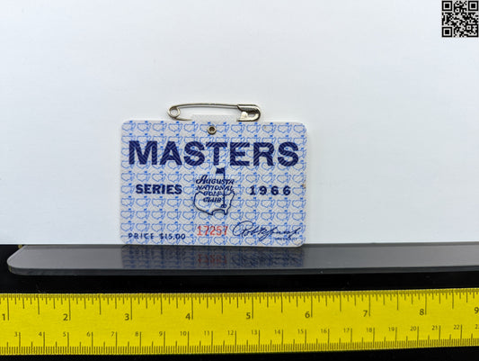 1966 Masters Tournament Series Badge - Augusta National Golf Club - Jack Nicklaus Win