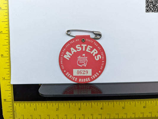 1963 Masters Tournament Series Badge - Augusta National Golf Club - Jack Nicklaus Win