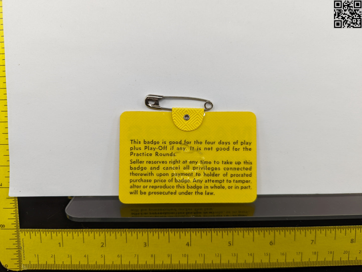 1969 Masters Tournament Series Badge - Augusta National Golf Club - George Archer Win