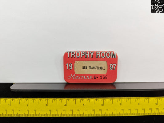 1997 Masters Tournament Series Metal Trophy Room Badge - Augusta National Golf Club - Tiger Woods 1st Masters Win