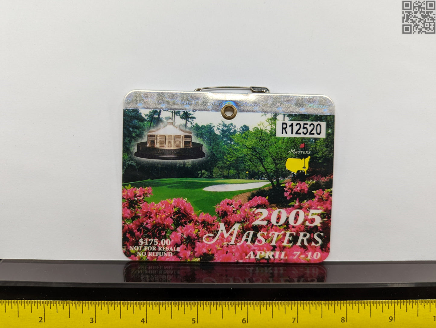 2005 Masters Tournament Series Badge - Augusta National Golf Club - Tiger Woods 4th Masters Win