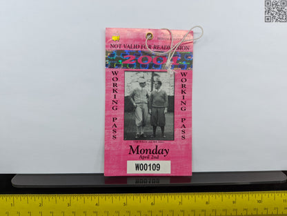 2001 Masters Tournament Daily Ticket - Augusta National Golf Club - Tiger Woods 2nd Masters  Win