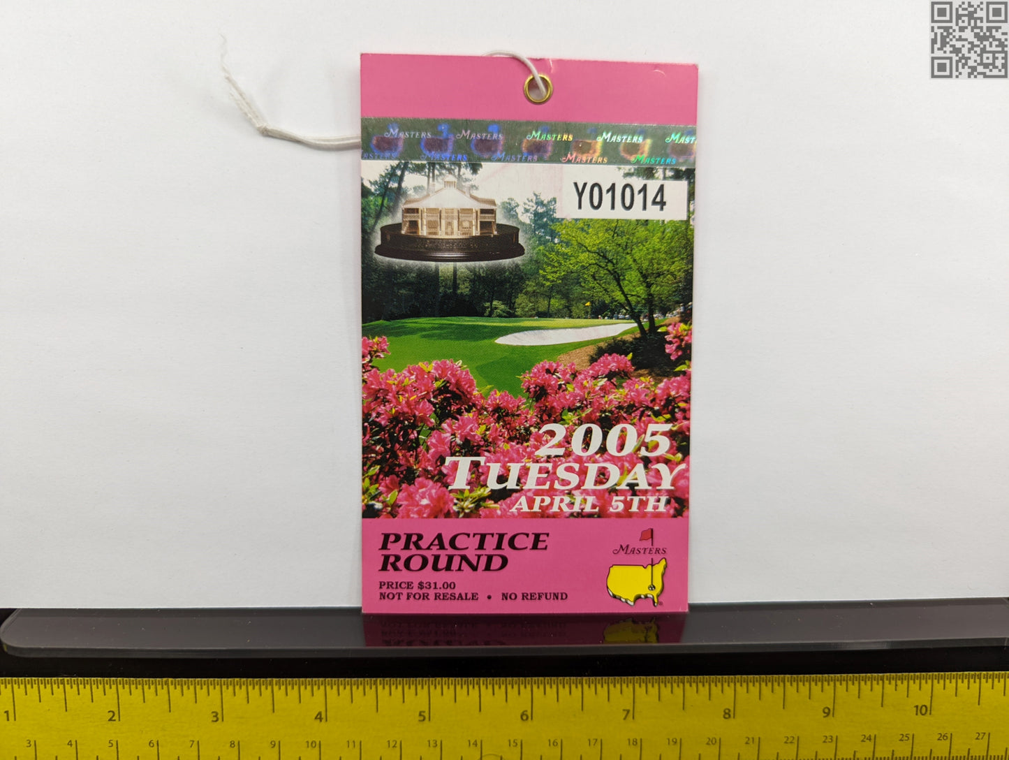 2005 Masters Tournament Daily Ticket - Augusta National Golf Club - Tiger Woods 4th Masters Win