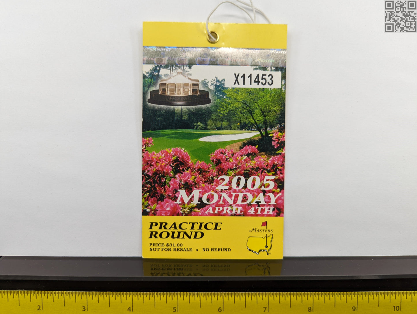 2005 Masters Tournament Daily Ticket - Augusta National Golf Club - Tiger Woods 4th Masters Win