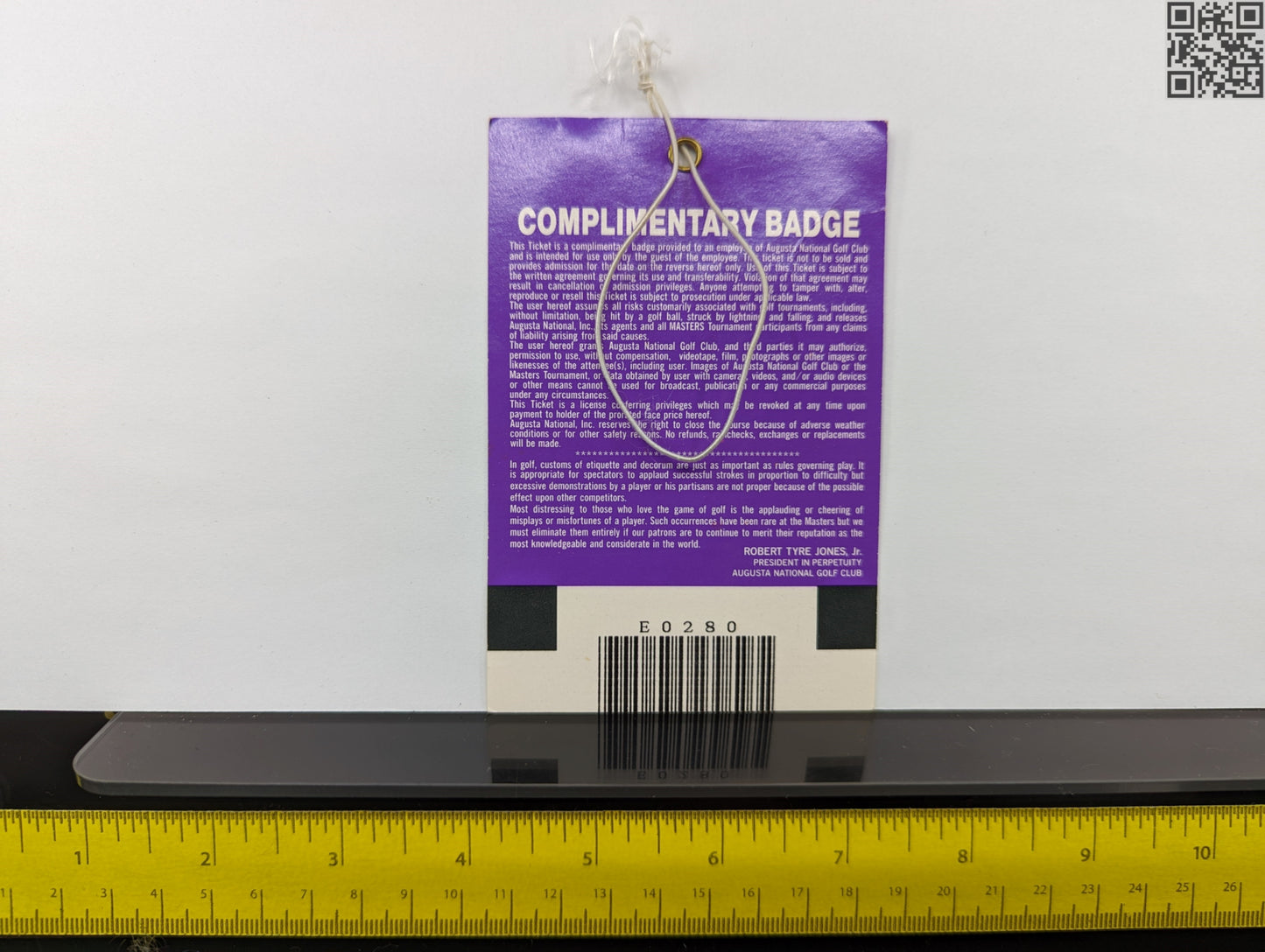 1997 Masters Tournament Daily Ticket - Augusta National Golf Club - Tiger Woods 1st Masters Win