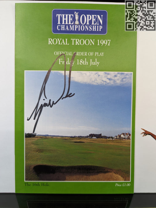 1997 Tiger Woods Signed The Open Championship Official Order of Play Royal Troon