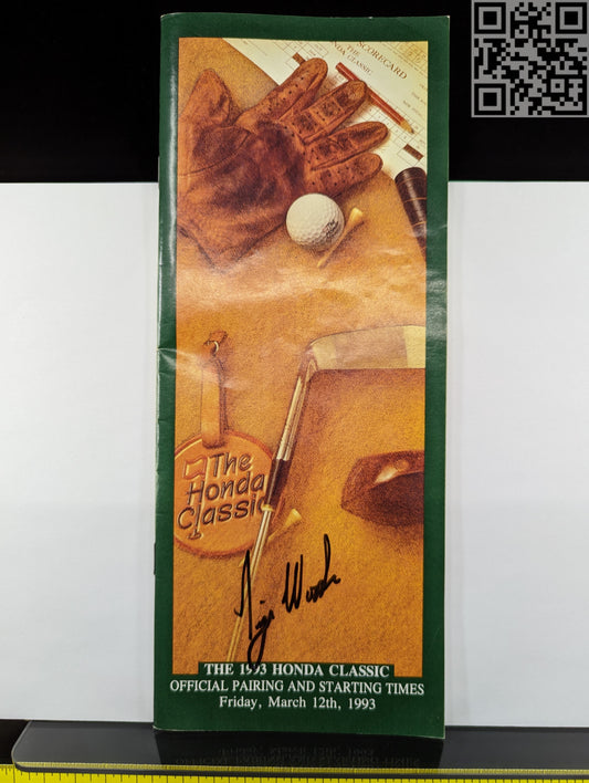 1993 Tiger Woods Signed Honda Classic Official Pairing Starting Times Amateur 3rd PGA Event