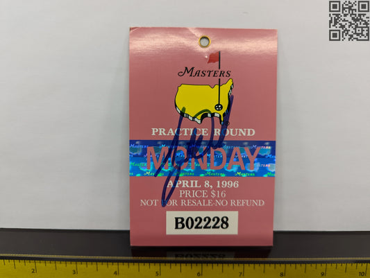 1996 Tiger Woods Signed Masters Tournament Daily Ticket