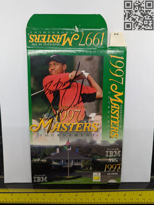 1997 Tiger Woods Signed Masters VHS Tape Cover Best Wishes