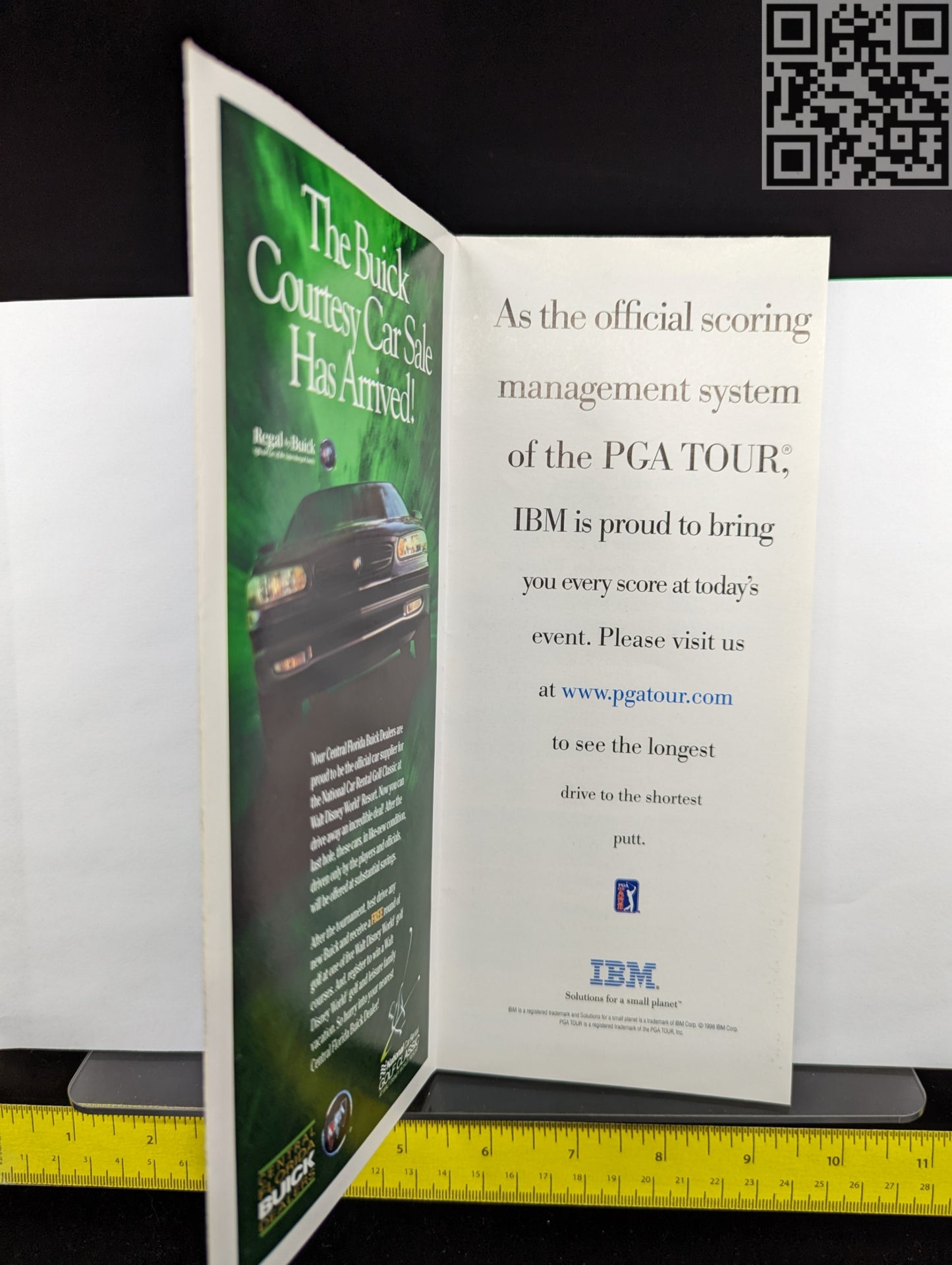 1998 Tiger Woods Signed Player Pairings National Car Rental Disney Golf Classic