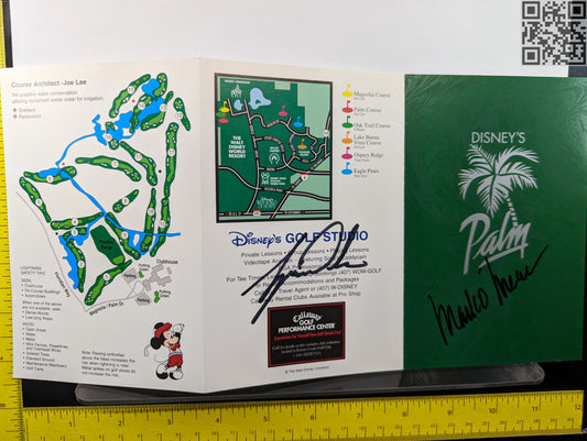 1999 Tiger Woods Signed Scorecard Walt Disney World Resort Palm Course