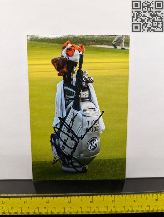 2000's Tiger Woods Signed Buick Golf Back Photograph