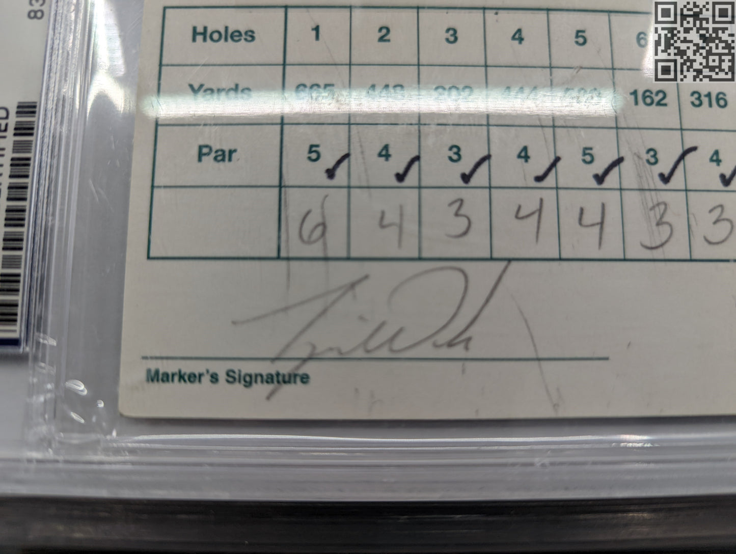 1996 Tiger Woods Signed Official Tournament Scorecard 1st Round La Cantera Texas Open