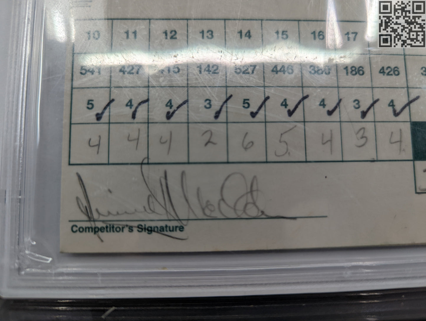 1996 Tiger Woods Signed Official Tournament Scorecard 1st Round La Cantera Texas Open