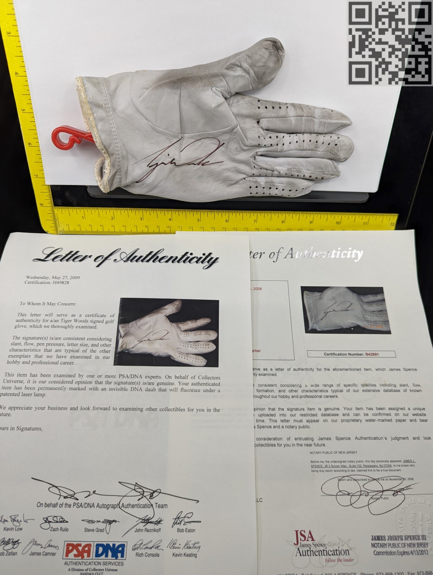 mid 1990's Tiger Woods Tournament Worn Signed Titleist Golf Glove