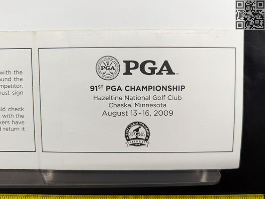 2009 PGA Championship Hazeltine Tiger Woods Signed Official Tournament Scorecard