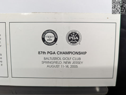2005 PGA Championship Baltusrol Tiger Woods Signed Official Tournament Scorecard