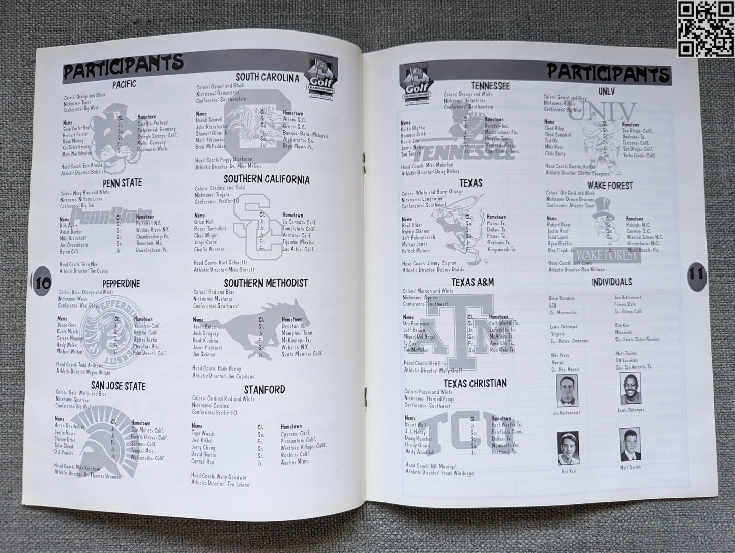 1995 NCAA Golf Championships Stanford College Tiger Woods Program