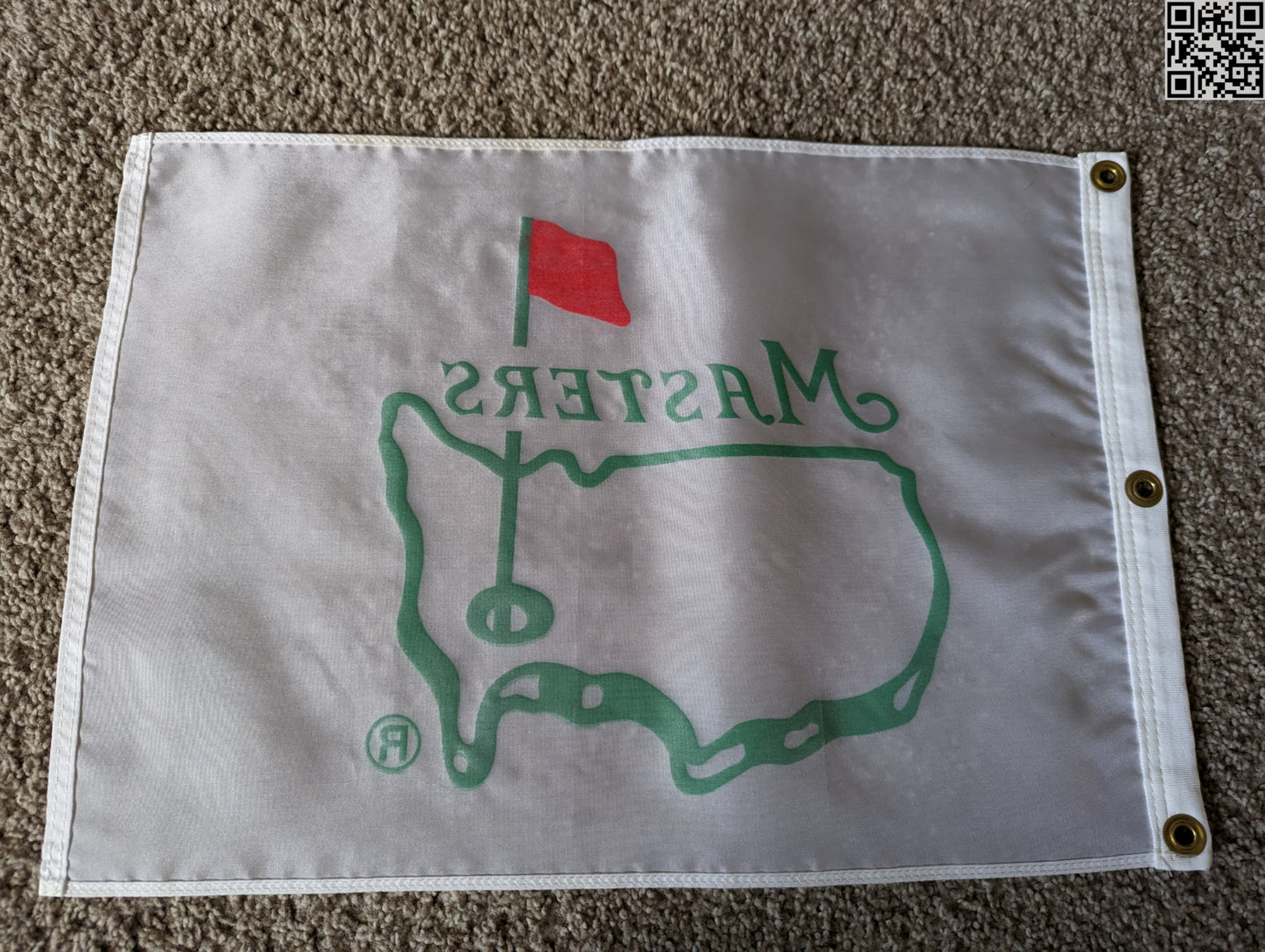 Original 1992 Masters Tournament Silk Souvenir Pin Flag