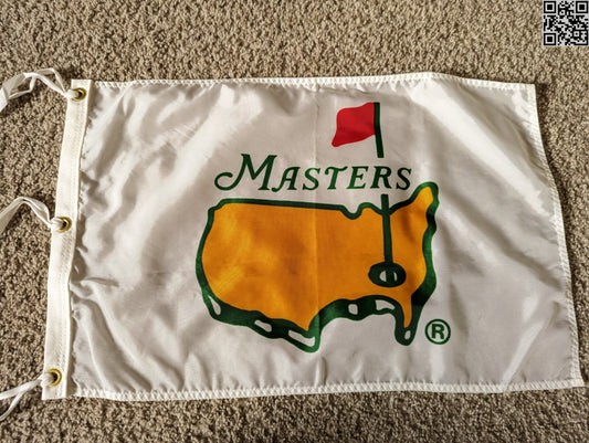 1993 1996 Masters Tournament White Silk Souvenir Pin Flag