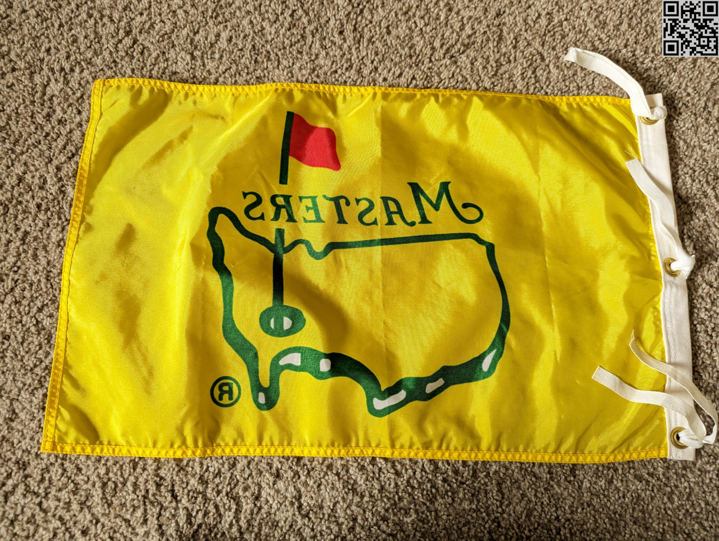 1995 Masters Tournament Yellow Silk Souvenir Pin Flag