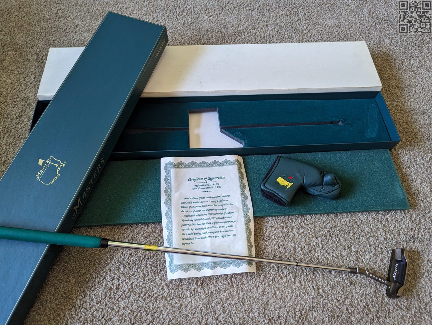1998 Masters Tournament Limited Edition 1st year Putter 500