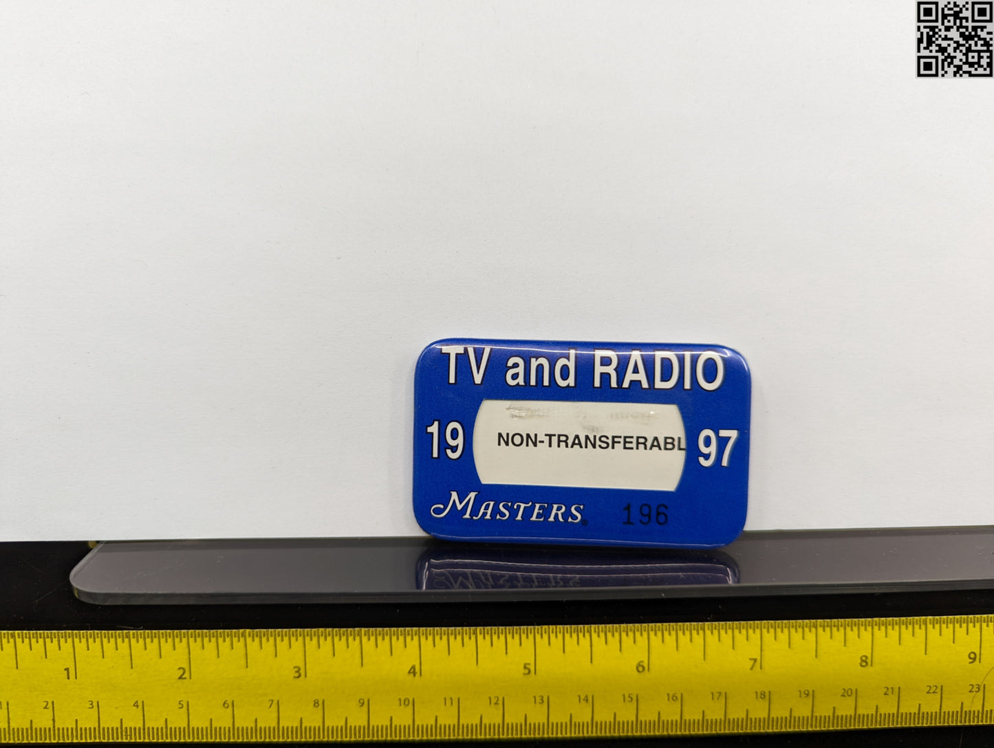 1997 Masters Tournament Series Metal TV Radio Badge - Augusta National Golf Club - Tiger Woods 1st Masters Win