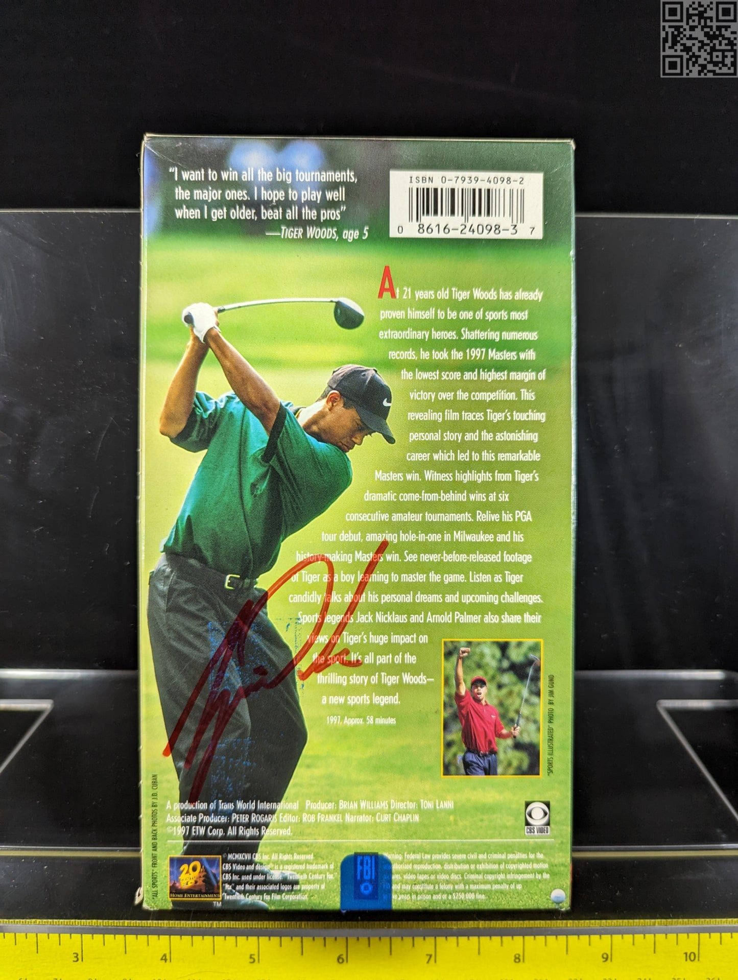 1997 Tiger Woods Signed VHS Tape New in Box - Son Hero Champion