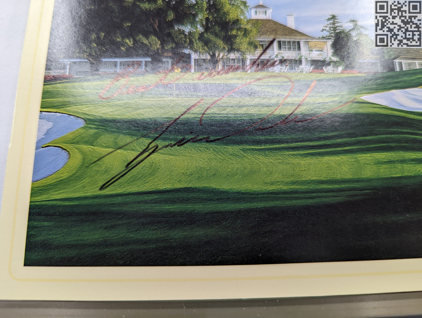 1997 Tiger Woods Signed Augusta National Golf Club Christmas Card Linda Harbough 18th Hole