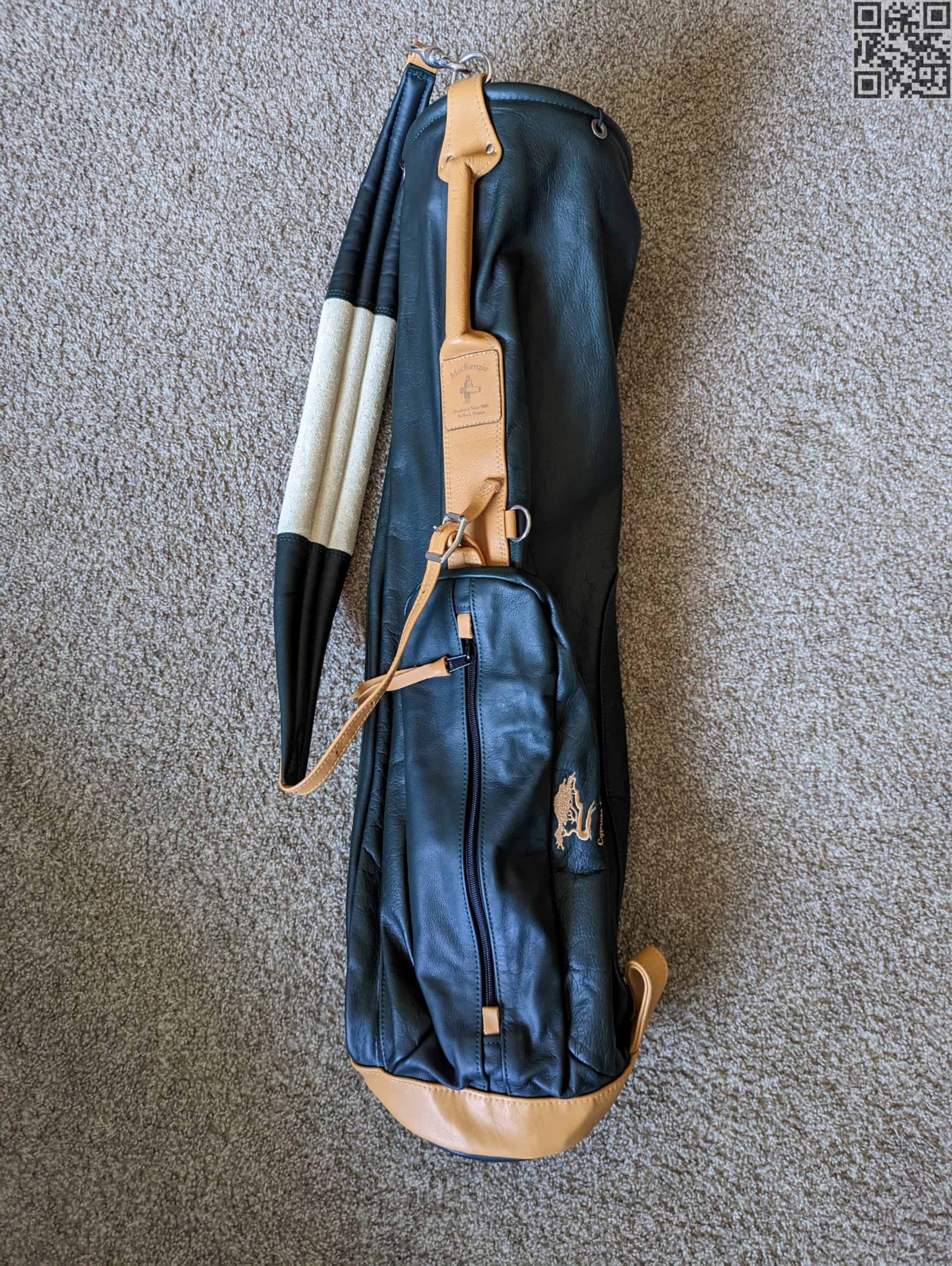 cypress woods leather backpack New Cypress Point Club Members Mackenzie Leather Golf Carry Bag – Grand Slam Moments