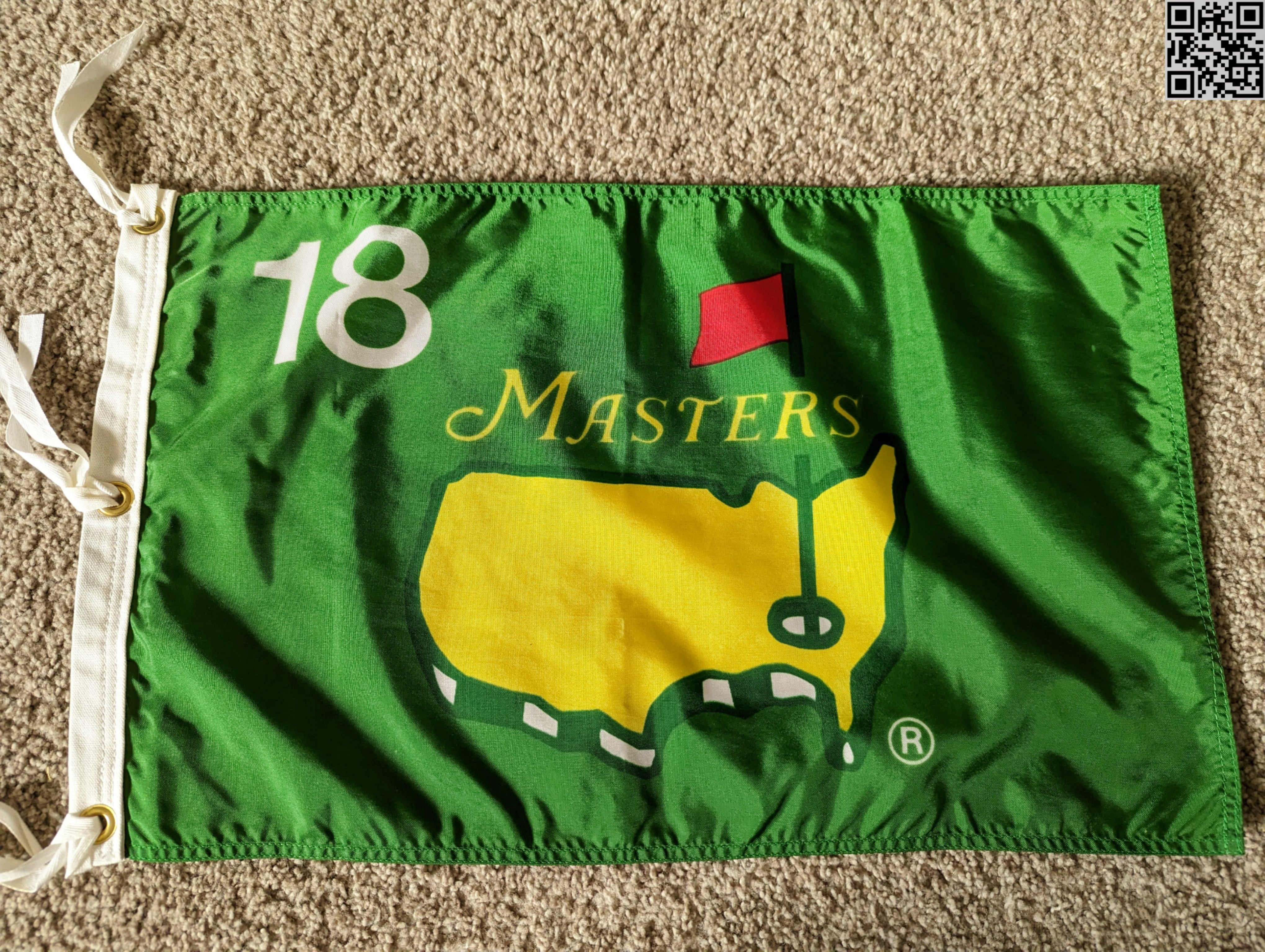 1994 Masters Tournament Silk Green Souvenir Pin Flag – Grand Slam Moments