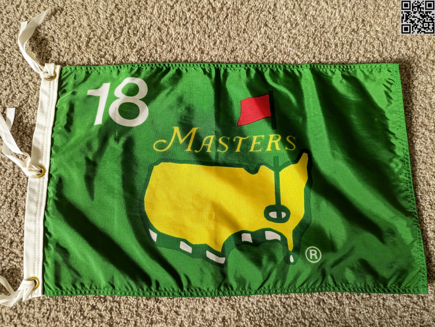 1994 Masters Tournament Silk Green Souvenir Pin Flag