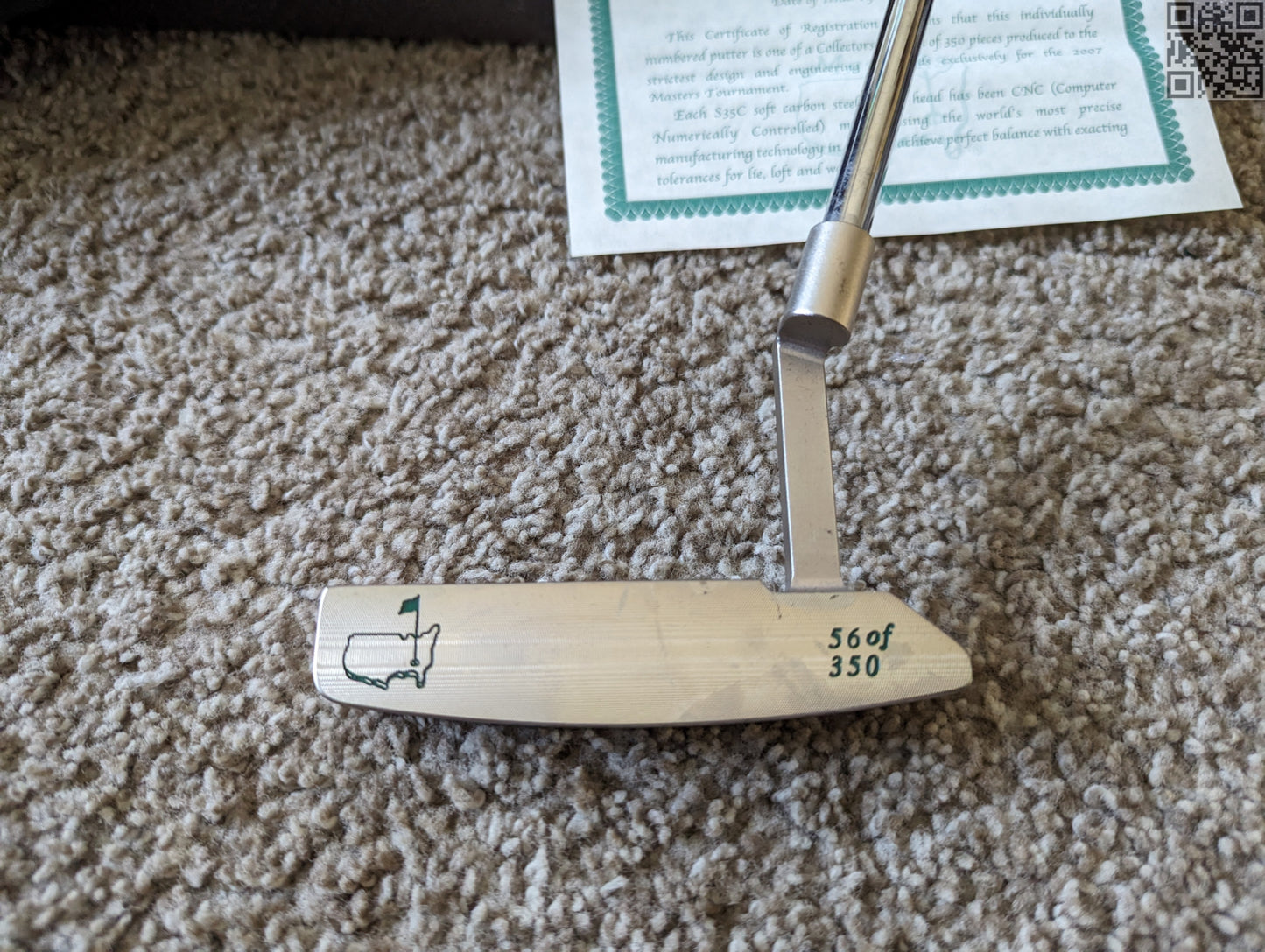 2007 Masters Tournament Limited Edition Putter 350