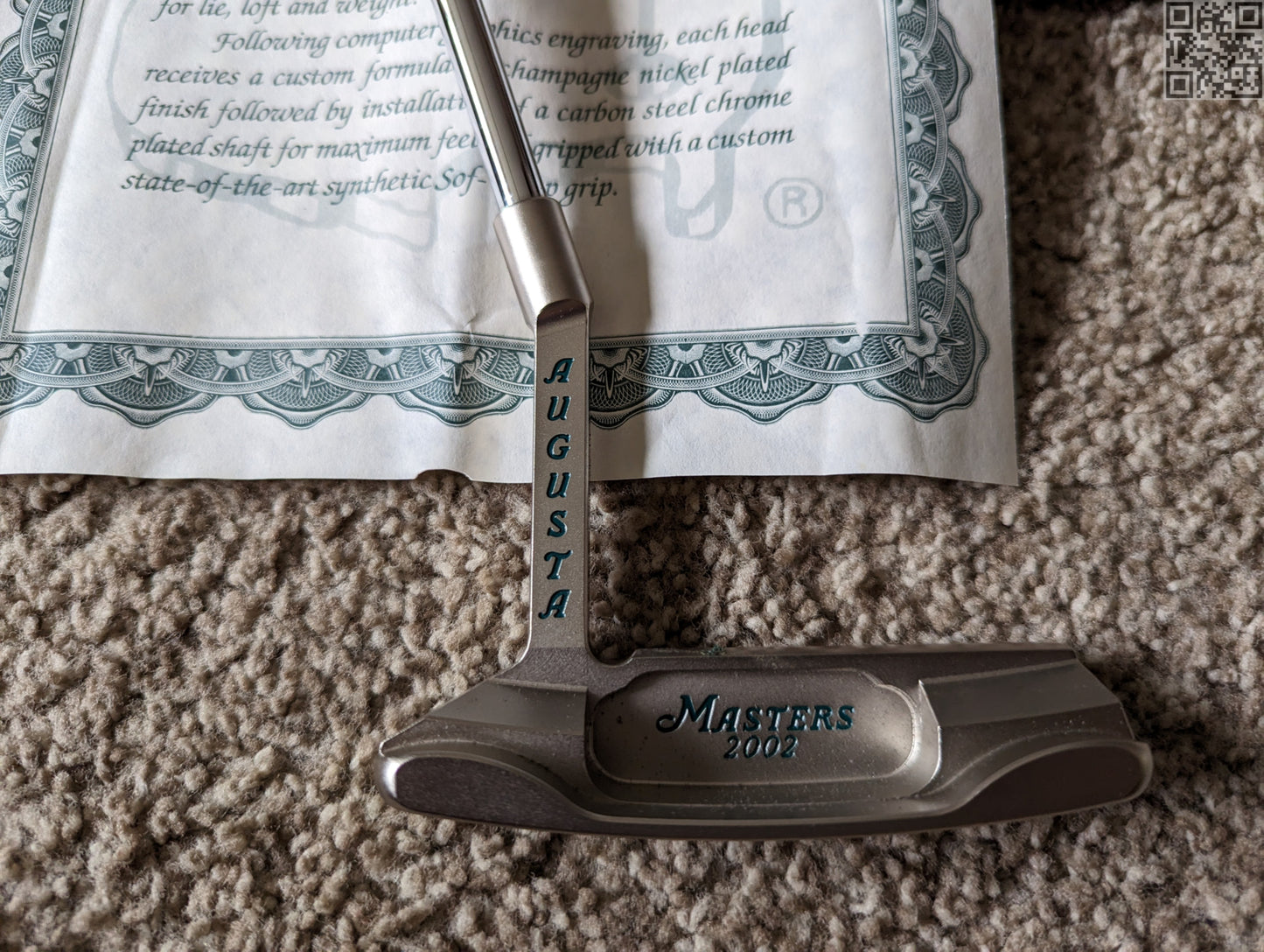 2002 Masters Tournament Limited Edition Putter 750