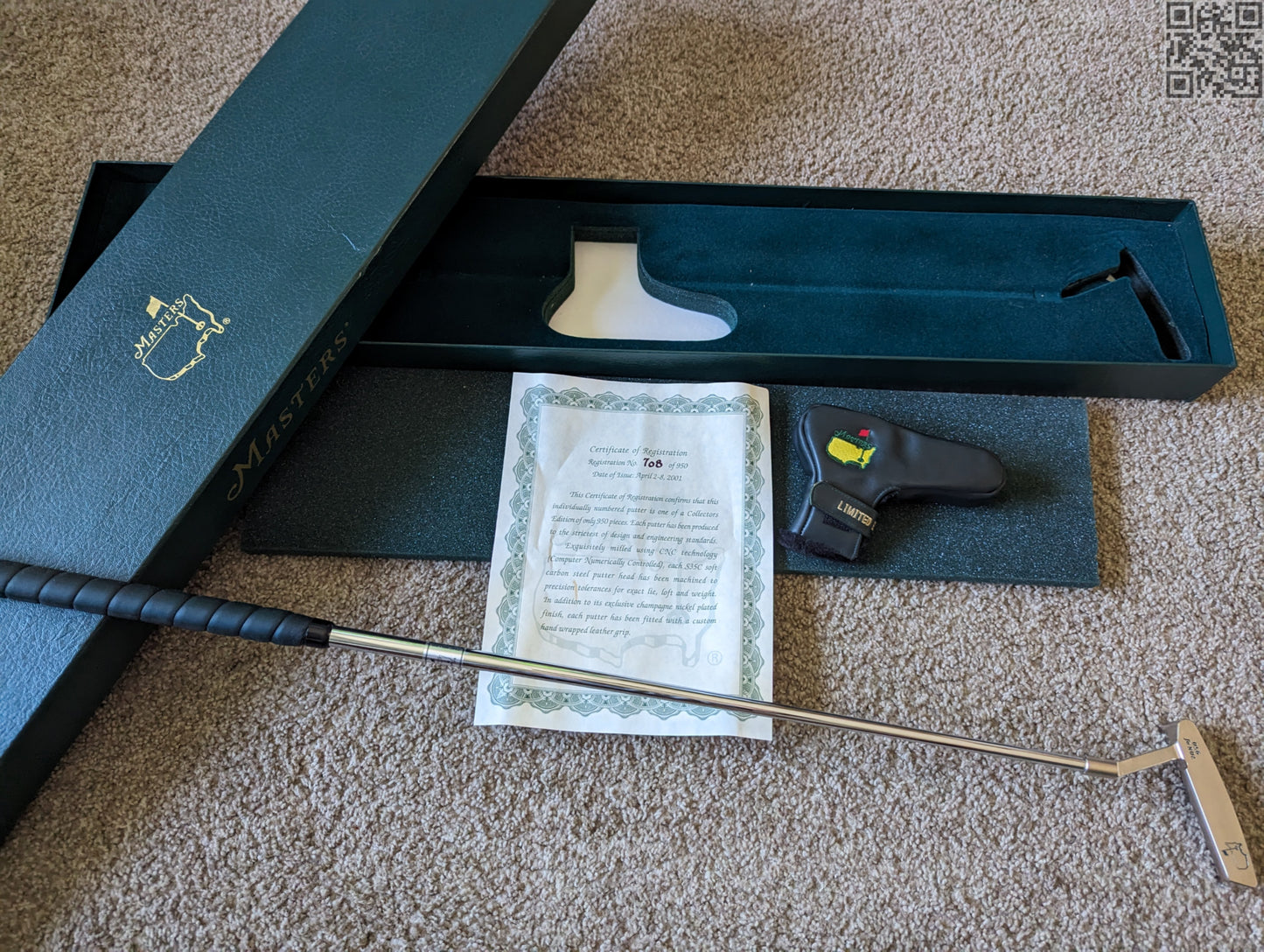 2001 Masters Tournament Limited Edition Putter 950