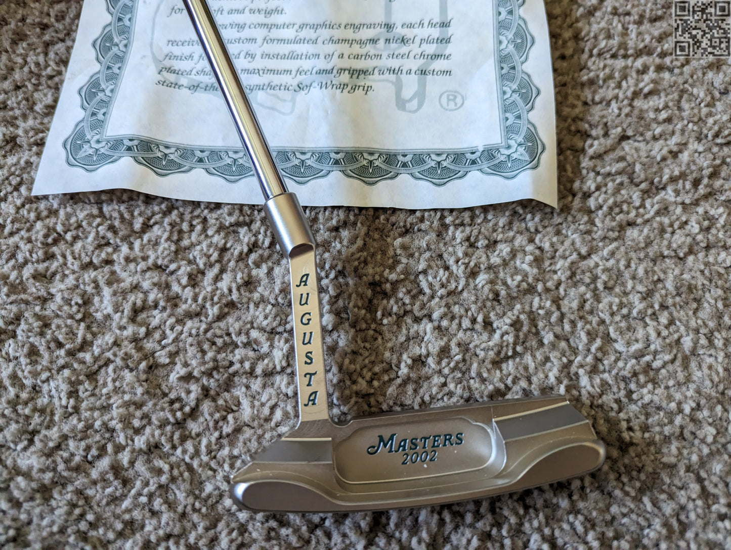 2002 Masters Tournament Limited Edition Putter 750