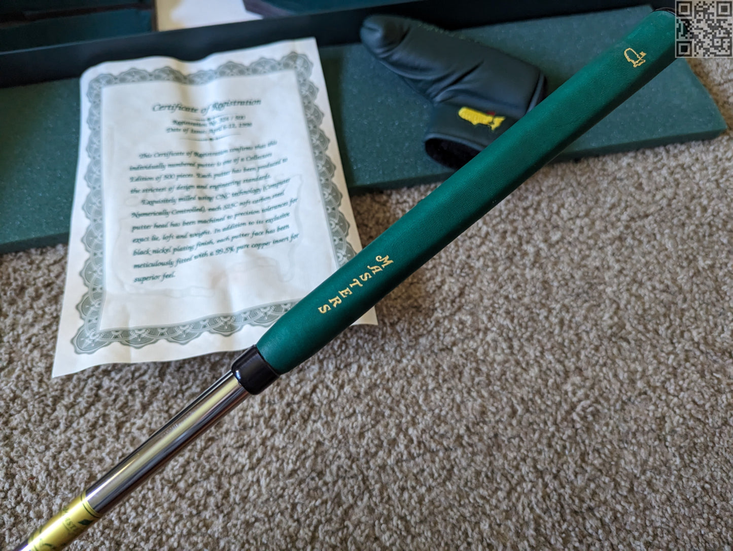 1998 Masters Tournament Limited Edition 1st year Putter 500