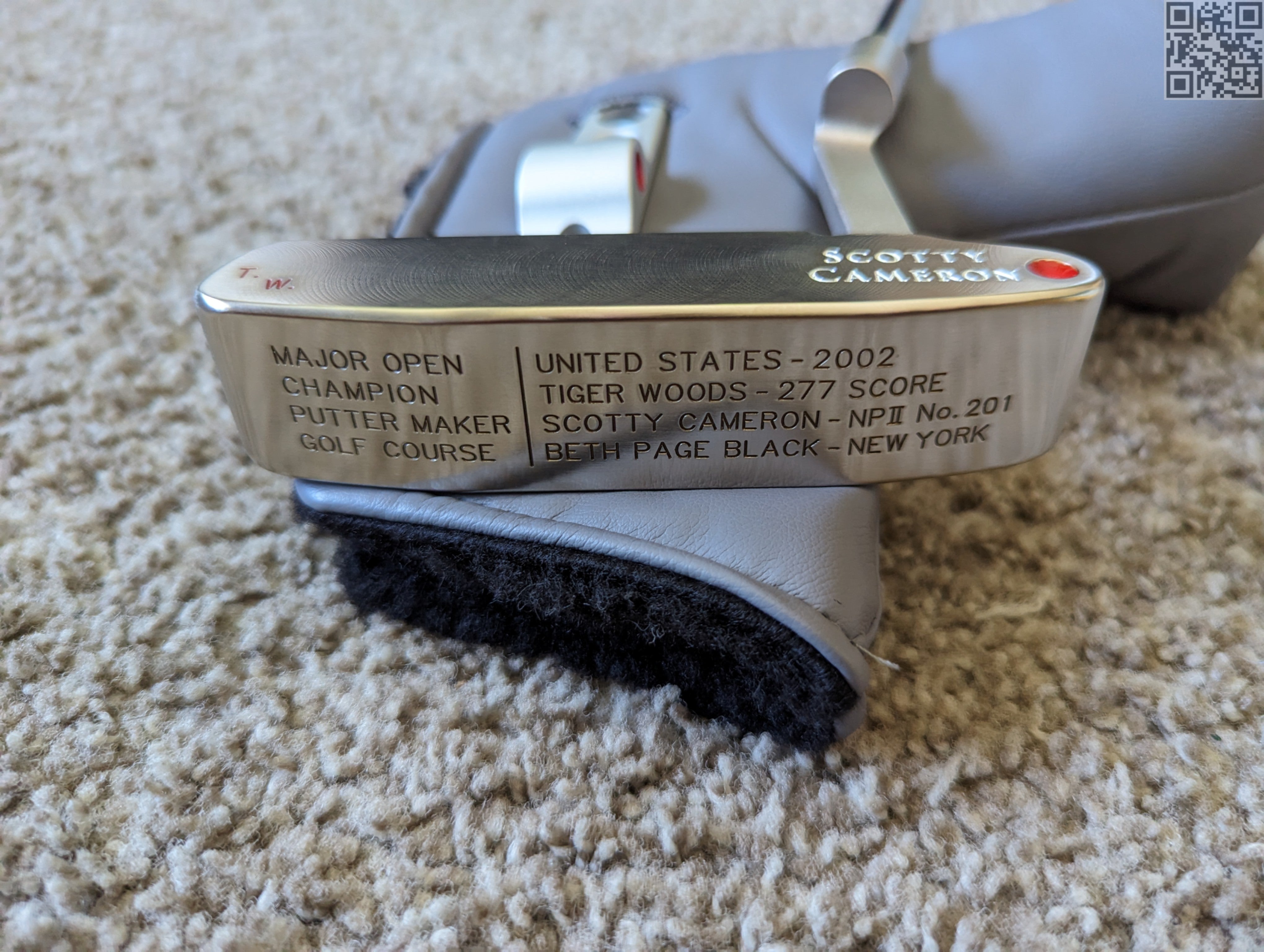 2002 Scotty Cameron Tiger Woods USGA US Open Championship putter LTD 277